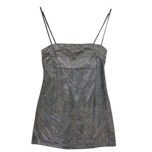 Subdued Dress Mini Bodycon Women's 6 Silver Metallic Lurex Sparkly Party